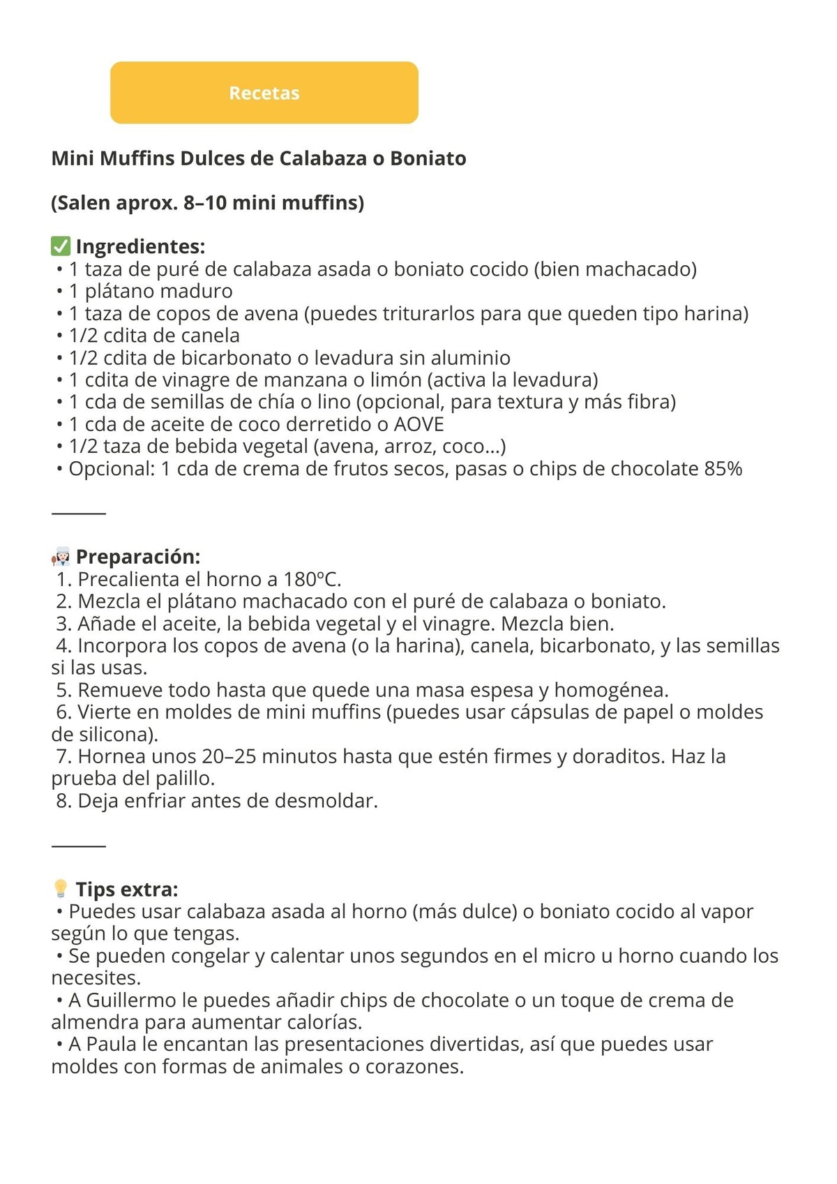 Menú semanal personalizado