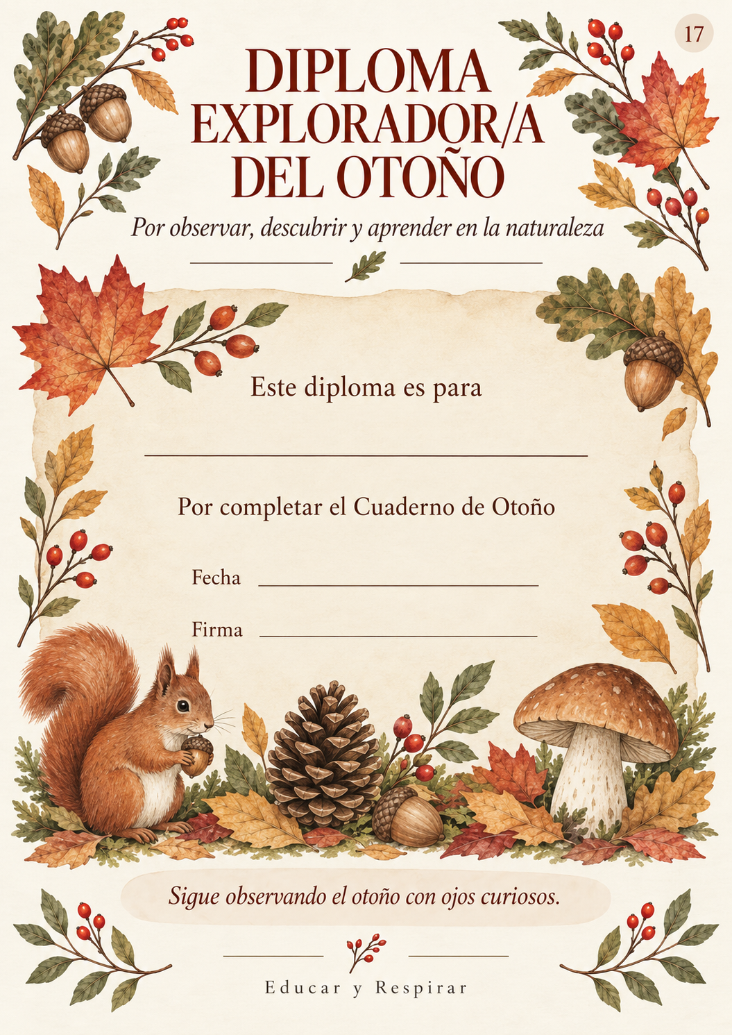 Mi cuaderno de Otoño. Actividades para aprender con la naturaleza